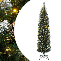 vidaXL - Kunstkerstboom - smal - met - 300 - LED's - 240 - cm