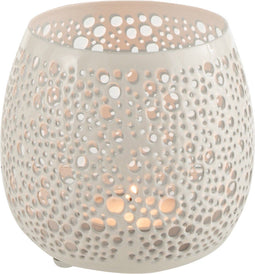 J-Line theelichthouder Geperforeerd - metaal - wit