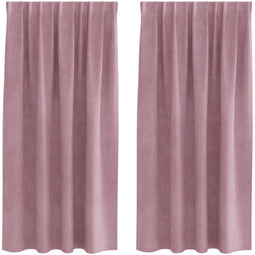 vidaXL - Blackout - Gordijnen - met - Topband - 2 - stuks - Donkerroze - Fluweel