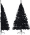 vidaXL - Kunstkerstboom - met - standaard - half - 180 - cm - PVC - zwart