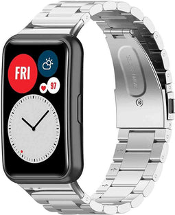 imoshion Bandje met Horlogeband inkorter - Geschikt voor Huawei Watch Fit - imoshion Stalen band met installatiehulp - Zilver
