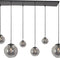 Steinhauer Bollique - hanglamp - 6 lichtpunten - zwart - glas metaal - E27 - 3499ZW