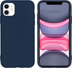 iMoshion Hoesje Geschikt voor iPhone 11 Hoesje Siliconen - iMoshion Color Backcover - Donkerblauw