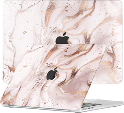 Lunso Geschikt voor MacBook Air 13 inch (2022-2025) cover hoes - case - Marble Vera