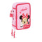 Driedubbele Pennenzak Minnie Mouse Naive Roze 12,5 x 19,5 x 5,5 cm 37 Onderdelen
