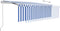 vidaXL - Luifel - automatisch - uittrekbaar - met - rolgordijn - 4,5x3 - m - blauw - wit