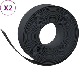 vidaXL - Tuinranden - 2 - st - 10 - m - 15 - cm - polyetheen - zwart