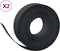 vidaXL - Tuinranden - 2 - st - 10 - m - 15 - cm - polyetheen - zwart