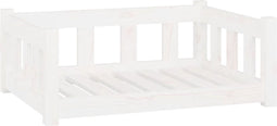 vidaXL - Hondenmand - 75,5x55,5x28 - cm - massief - grenenhout - wit