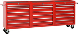 vidaXL - Gereedschapswagen - met - 21 - lades - staal - rood