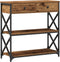 vidaXL - Console - Tafel - Oud - Hout - 75x28x75 - cm - Engineered - Hout - en - Staal