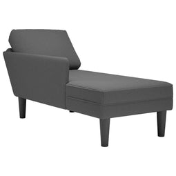 vidaXL - Chaise - longue - met - kussen - corduroy - stof - donkergrijs