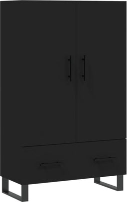 vidaXL - Hoge - kast - 69,5x31x115 - cm - bewerkt - hout - zwart