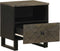 vidaXL - Nachtkastje - 40x33x46 - cm - massief - mangohout - zwart
