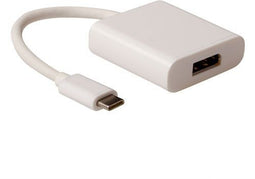 ACT SB0020 - USB-C naar DisplayPort female converter - 15cm - Wit Zilver