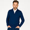 Cappuccino Italia - Heren Trui Mock Zip Pullover - Blauw - Maat XL