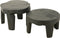 J-Line tafel Rond - hout - zwart - set van 2