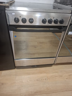 Indesit KN6C61A(X)/NL - Vrijstaand fornuis - Keramisch - Zwart Zilver