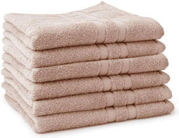 LINNICK Pure Handdoeken Set - 100% Katoen - Nude - 60x110cm - Per 6 Stuks