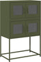 vidaXL - Hoge - kast - 68x39x107 - cm - staal - olijfgroen