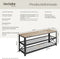 Tectake® Blackpool - Schoenenrek met zitje - 3 niveaus - Zwart metalen frame - Lichtbruin