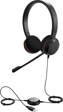 Jabra EVOLVE 20 UC - Stereo headset met bedieningsunit - Zwart
