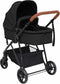 vidaXL 3-in-1 Kinderwagen - Stalen frame - Verstelbaar zitje - Antraciet zwart