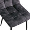 Refurna Yerevan - Eetkamerstoel Velvet - Ruitpatroon - Antraciet (set van 2)