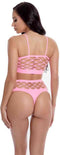 Set van high waist string en topje roze Pink Lipstick - - Roze