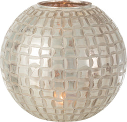 J-Line kaarshouder Alara - glas - grijs - large