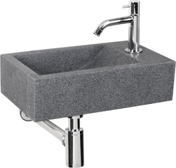 DIFFERNZ CHEOPS - Fonteinset 40x23x1cm - Natuursteen - Grijs