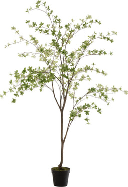 J-Line plant Fijne Blaadjes - kunststof - groen/zwart