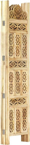vidaXL - Kamerscherm - 4 - panelen - handgesneden - 160x165 - cm - massief - mangohout