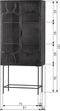 BePureHome Gracious Vitrinekast - Metaal - Zwart - 181x81x41
