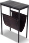 Bijzettafel 45 cm - Bijzettafel marmer - tijdschriftenhouder zwart