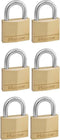MasterLock 140EURSIX - Hangsloten - 40mm massief koper - Set van 6