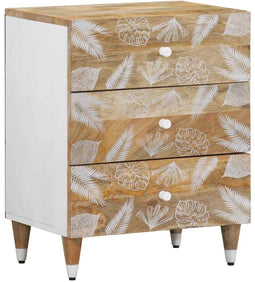 vidaXL - Nachtkastje - 50x33x60 - cm - massief - mangohout