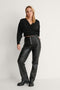 NA-KD Overlap Knitted Vest - V-hals - Knoopsluiting - Zwart - Maat L