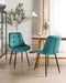 MELROSE - Eetkamerstoel - Turquoise - Fluweel