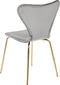 BOONVILLE - Eetkamerstoel - Lichtgrijs/Goud - Synthetisch materiaal