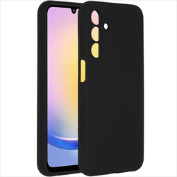 Accezz Samsung Galaxy A25 - Liquid Silicone Backcover - Schokabsorberend - Zwart