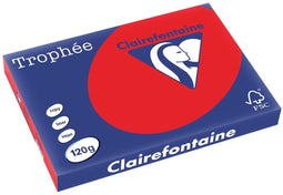 Clairefontaine Trophée Intens, gekleurd papier, A3, 120 g, 250 vel, koraalrood