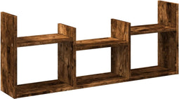 vidaXL - Wandkast - 100x18x40 - cm - bewerkt - hout - gerookt - eikenkleurig