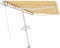 vidaXL - Luifel - vrijstaand - handmatig - uittrekbaar - 300x250 - cm - geel - en - wit