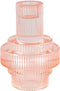 PTMD Lavine Ronde Kandelaar - H12 x Ø8 cm - Glas - Roze