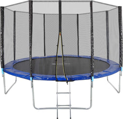 Happygetfit - Outdoor trampoline met veiligheidsnet en ladder, complete tuintrampoline, TÜV Rheinland GS-certificaat, Randafdekking