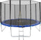 Happygetfit - Outdoor trampoline met veiligheidsnet en ladder, complete tuintrampoline, TÜV Rheinland GS-certificaat, Randafdekking
