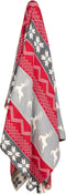 Plaid winter rood grijs wit - 130 x 160 cm - Nuvole di Stoffa
