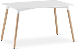 Eetkamertafel - matwit - 120 x 80 cm - duurzaam hout