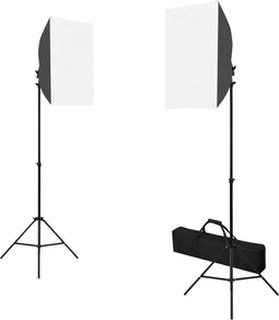 vidaXL - Fotostudioset - met - softboxlampen, - achtergrond - en - reflector